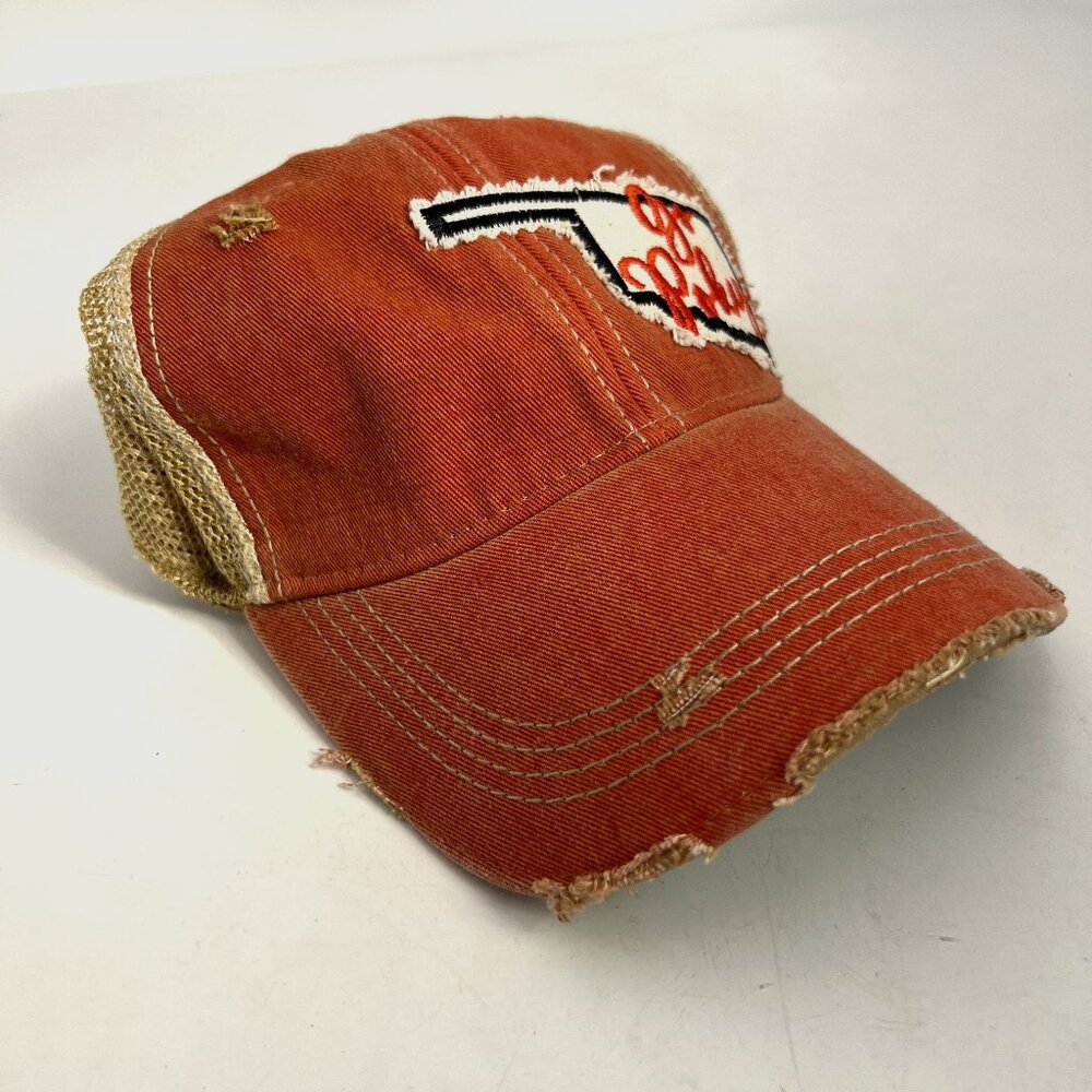 NWT OSU Go Pokes‎ Patch Snapback Trucker Hat Intentionally Distressed